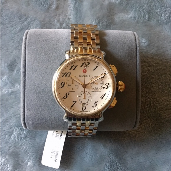 Michele Accessories - Michele Fluette Silver White Dial Two-tone Watch