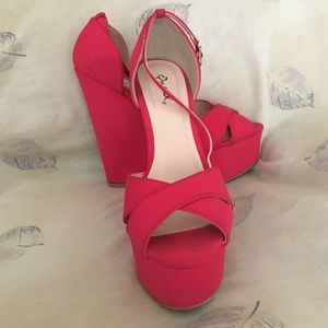 Coral Wedges w/ Ankle Strap