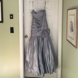 Silver prom gown
