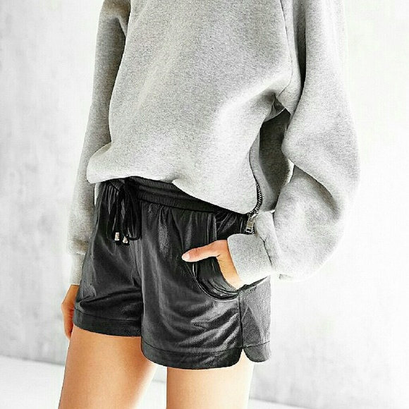 JOA Pants - JOA Vegan Leather Runner Shorts