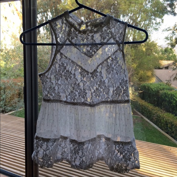 White Lace and Knitted Top