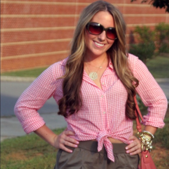 SOLD ❌❌❌Pink gingham button down - Picture 3 of 4