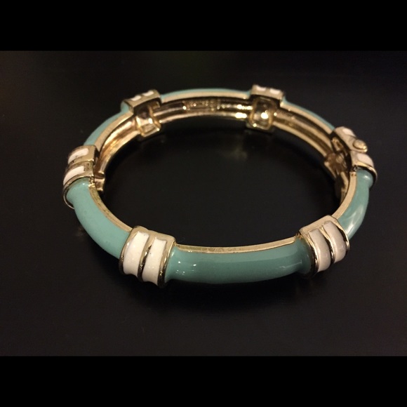 Blue white and gold bangle
