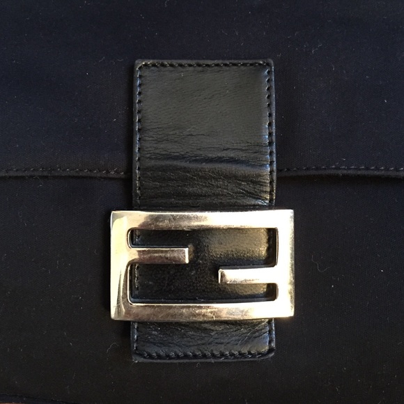 PRE LOVED BLACK/SILVER FENDI FABRIC MAMA BAG