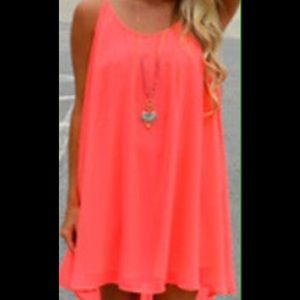 Beautiful Coral Summer Dress or Beach Cover Up!