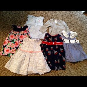 3 month dresses and cardigan sweater.