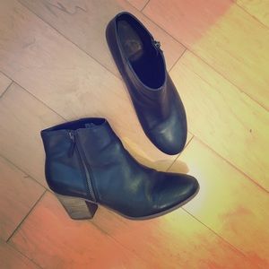 Black Leather Booties - Size 10