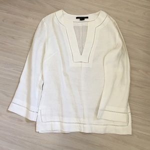 Theory white linen shirt