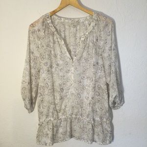 NWOT Beautiful sheer top/tunic by LOFT
