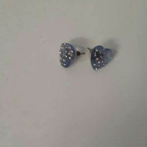 Betsey johnson blue heart earrings