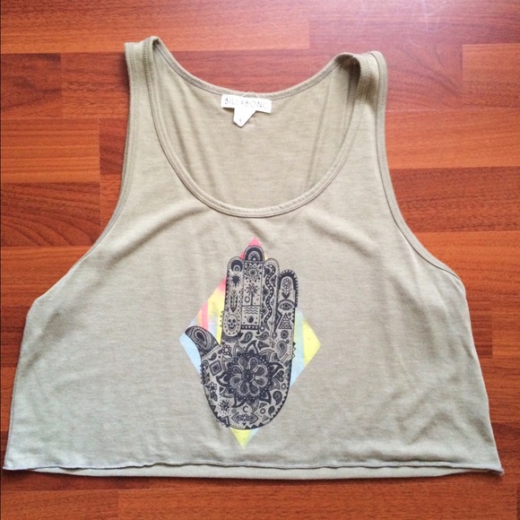 NWOT Green PacSun Billabong Hamsa Hand Swing Tank