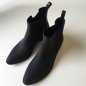 brand new black Jeffrey Campbell rain boots