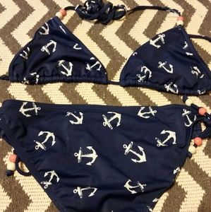 Black poppy brand anchor bikini