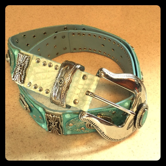 Nanni turquoise leather belt! Pristine!!