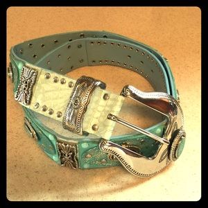 Nanni turquoise leather belt! Pristine!!