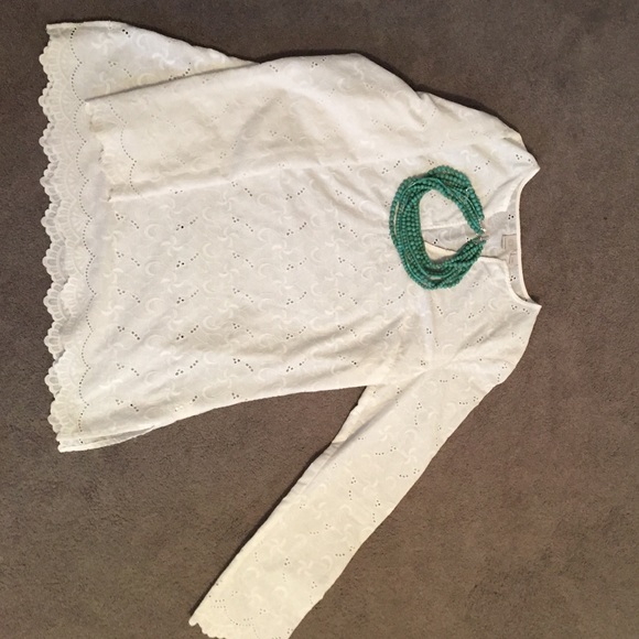 White eyelet shirt