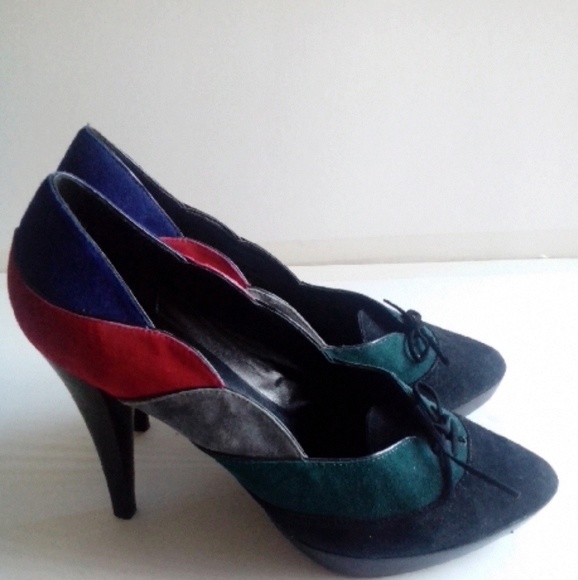 Lovely People Suede Multi Color Pumps 8.5M