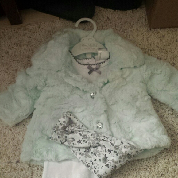 NWT baby 0-3 month long sleeve and furry jacket