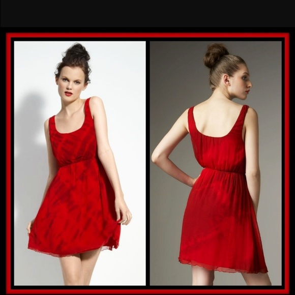 Red Alice and Olivia silk dress sz m