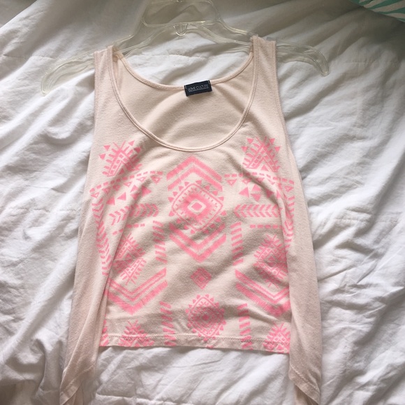 Pink & Cream Aztec pattern summer tank top