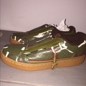 l.a.m.b. Baby Cami olive slip on shoes