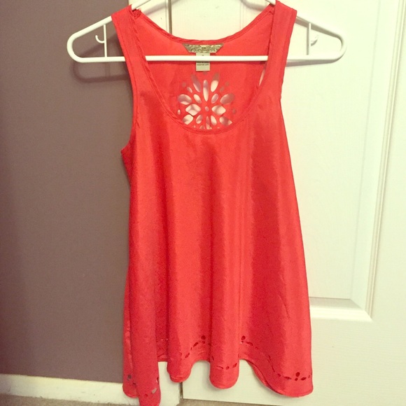 Dressy tank top.  Red orange color. Size small.