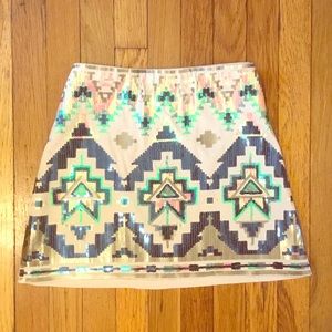 Express Sequined Tribal Skirt - Women Size M