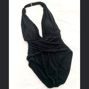 La Blanca One Piece Plunge Halter