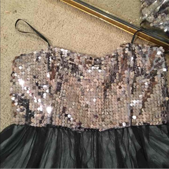 Black and Silver Sequin Dress - Picture 3 of 4