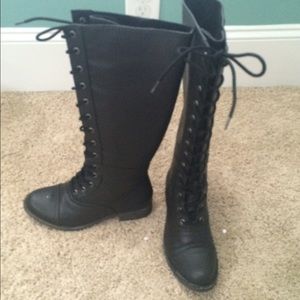 Combat calf boots