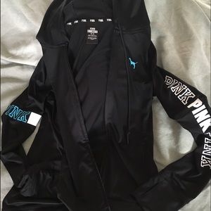 Black zip up sweater PINK