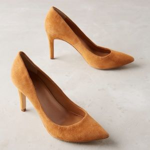 J.Crew Suede Mustard Gold Color Heel size 7