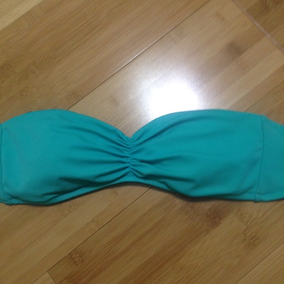 Teal strapless bikini top