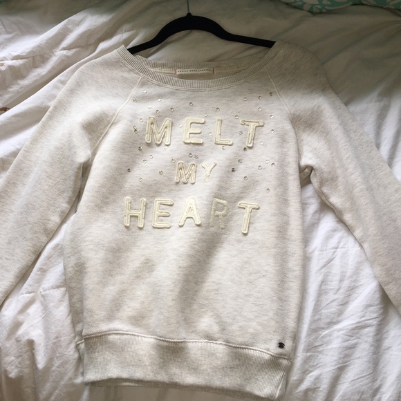 CREAM/WHITE "Melt my heart" sweater
