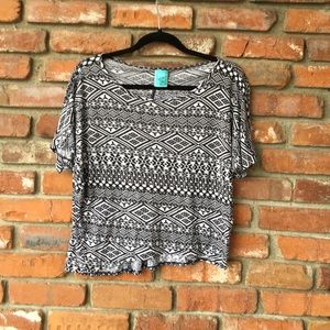 Aztec Black and White Top