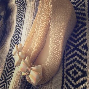 Annie pinky jelly wedges size 8