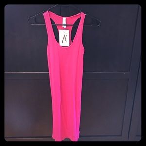 Neon pink Marciano tank dress.