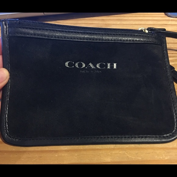 Authentic Coach suede wristlet