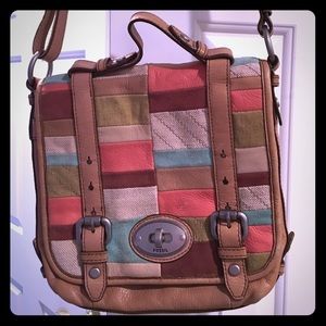 Fossil cross strap bag. Real leather