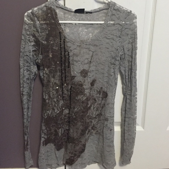 Gray lace shirt size S
