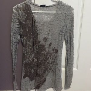 Gray lace shirt size S