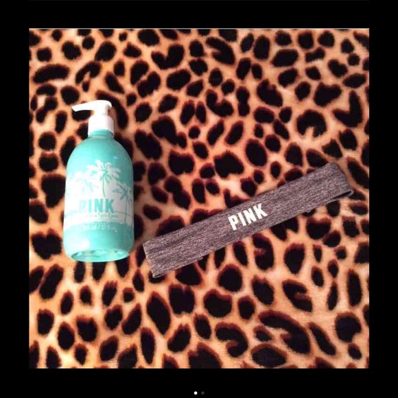 Vs pink lotion and headband