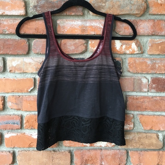 Maroon and Black Crop Top - Picture 1 of 3