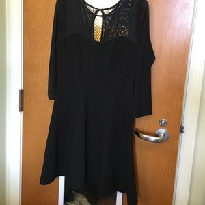 French connection black fit and flare dress