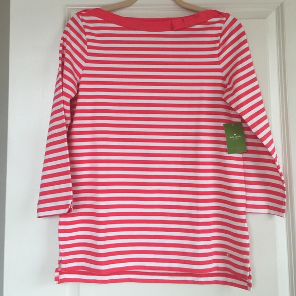 Kate Spade NWT, Stripe Bow tee.
