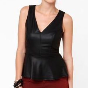 Zara Trafaluc Faux Leather Peplum Top