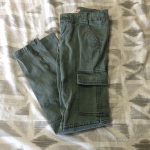 Olive green skinny cargo pants