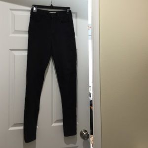 Plain black high waisted jeans