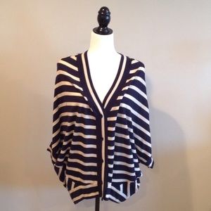 BCBGMAXAZRIA striped open sweater