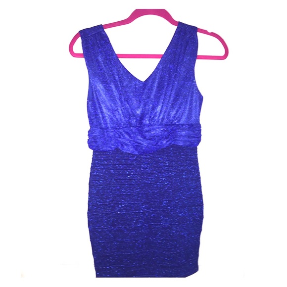 Blue designer short party dress